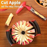 Vista 5 de Newness Cortador de manzana, [actualizado] Corta manzanas hasta el final, [grande] 16 rebanadas de divisor de manzana y pera resistente con base