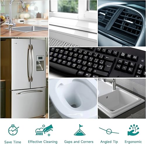 Miniatura 7 de 4 cepillos de limpieza de huecos para grietas, cepillo de limpieza de hendiduras de cerdas duras, herramienta multifuncional de limpieza de huecos,