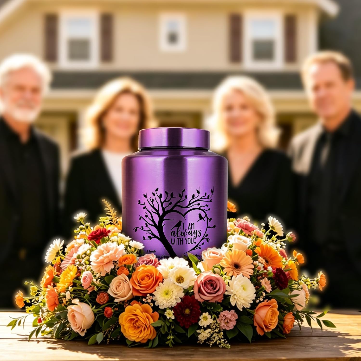 Large Stainless Steel Cremation Urns for Human Ashes Adult Men Woman Purple