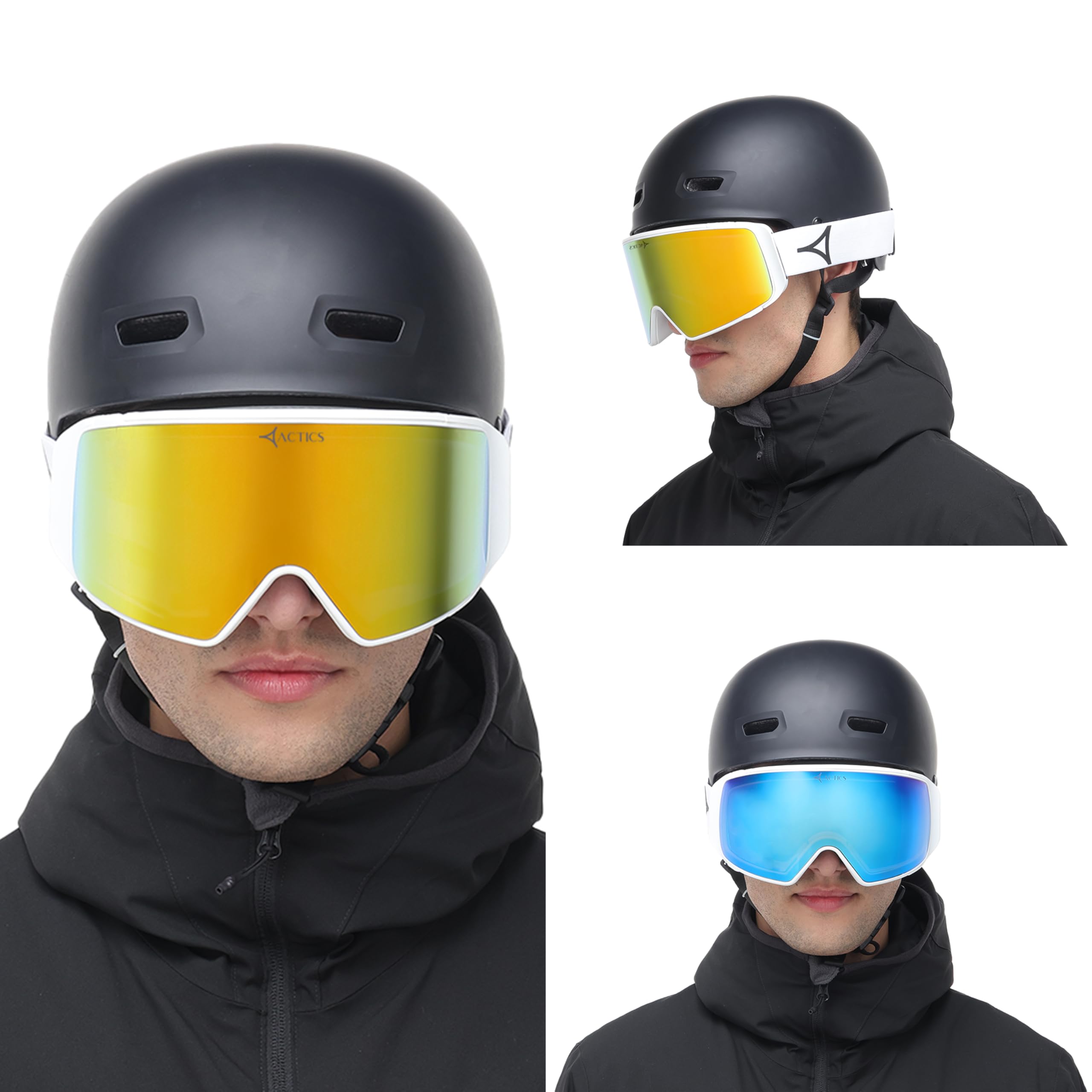 Eagle 2 - Maschera da sci Pro-Level, con potente lente magnetica intercambiabile, protezione UV400 al 100%, per uomini e donne, colore: bianco