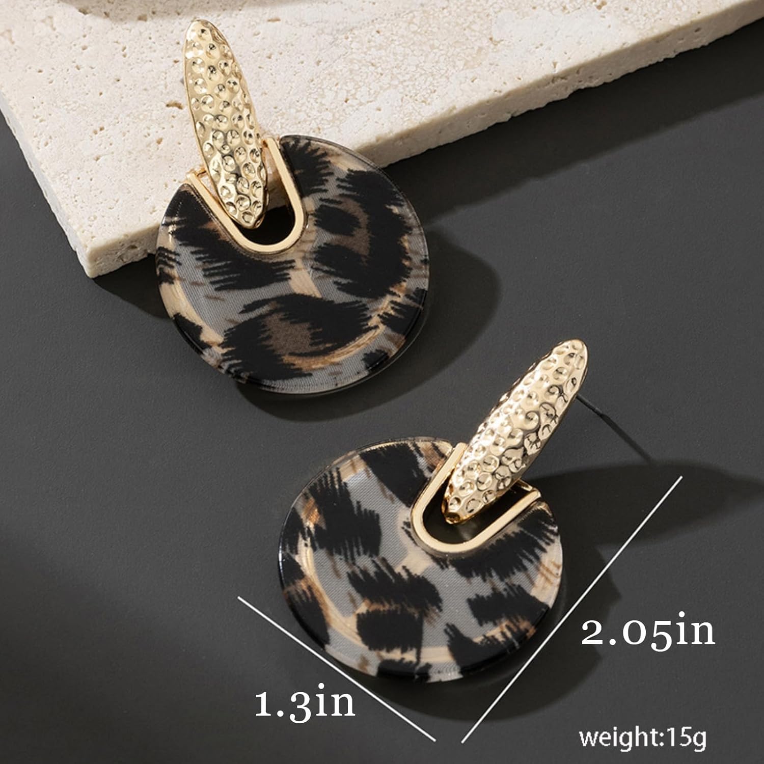 Leopard Print Earrings for Women Fashion Trendy Cheetah Geometry Teardrop Drop Dangle Earrings Vintage Geometric Statement Leopard Jewelry - Image 6