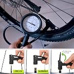 CycloSpirit Universal Bicycle Tire Inflator Gauge with Auto-Select Valve Type - Presta and Schrader Air Compressor Tool (Dial 3" Oversized)