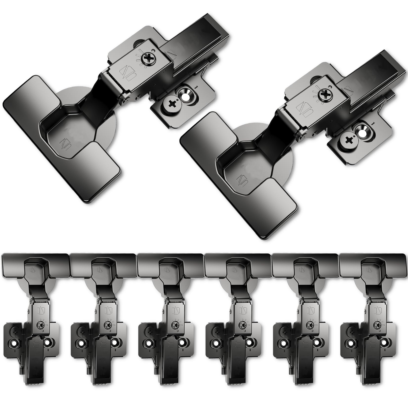 8 Pack Soft Close Cabinet Hinges for Kitchen Frameless Cabinets Inset Self-Closing Concealed Hinge 110° 4D Adjustment Speed Control Ideal for Upgrading Cabinet Doors and Drawers