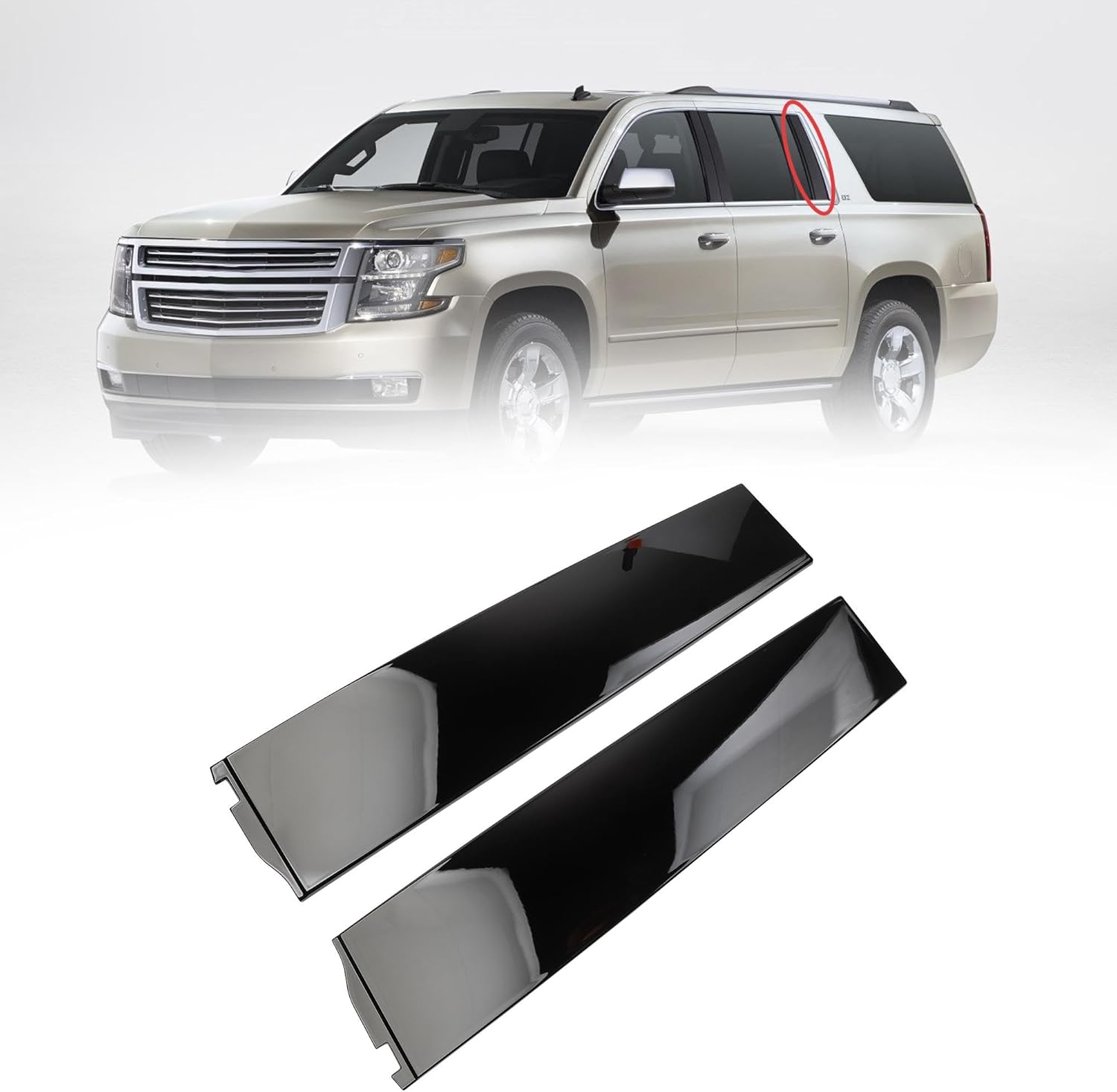 926-247 926-248 Rear Door Pillar Trim Molding Compatible with 2015-2018 Chevrolet Suburban 3500HD GMC Yukon XL Cadillac Escalade ESV Rearward Door Applique