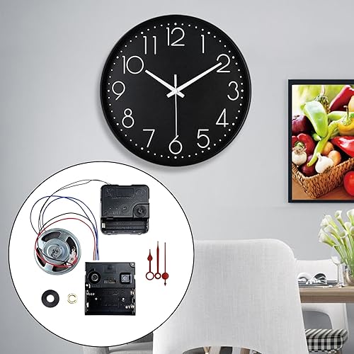 Miniatura 7 de KLKCMS Mecanismo de movimiento del reloj de pared DIY con segundas manecillas de minuto de hora, piezas de repuesto del reloj de pared con