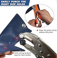 Vista 5 de Snap Fasteners Kit, Heavy Duty Fastener Tool and 60-Set 15mm Marine Snaps Stainless Steel for Boat Covers/Tarp/Canvas/Upholstery/Leather Metal Press