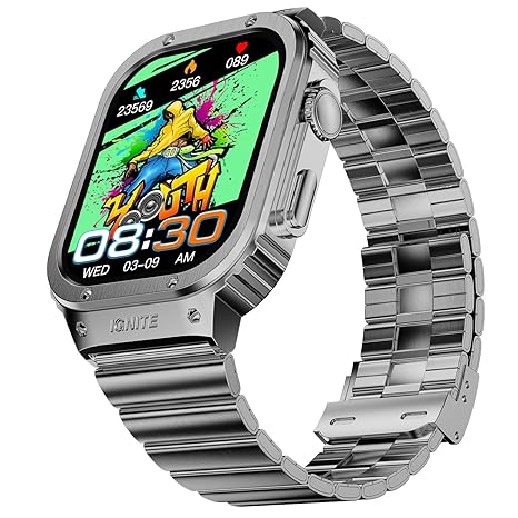 Fire-Boltt Maverick Smartwatch 51.308mm (2.02 inch) IPS Display, Luxury Stainless Steel Look, 320x385 Pixel Resolution, Bluetooth Calling, Voice Assistant (Silver)