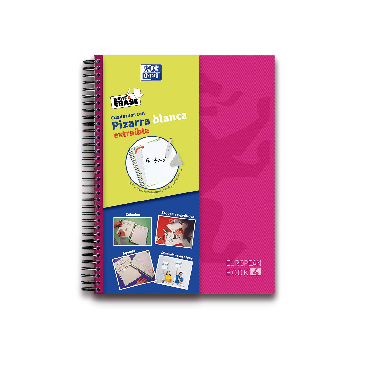 Oxford Paquete 5 Europeanbook 4 Write & Erase School Classic Te A4+ 120H 5X5 Con Scribzee
