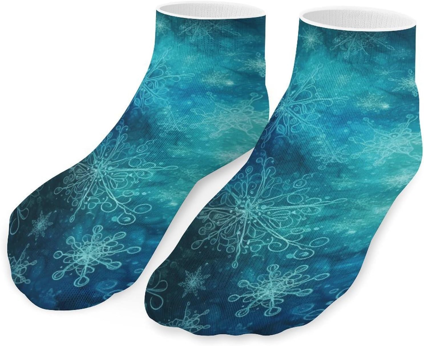 5 Pairs Snowflake Pattern Ankle Socks Breathable Low Cut Short Socks