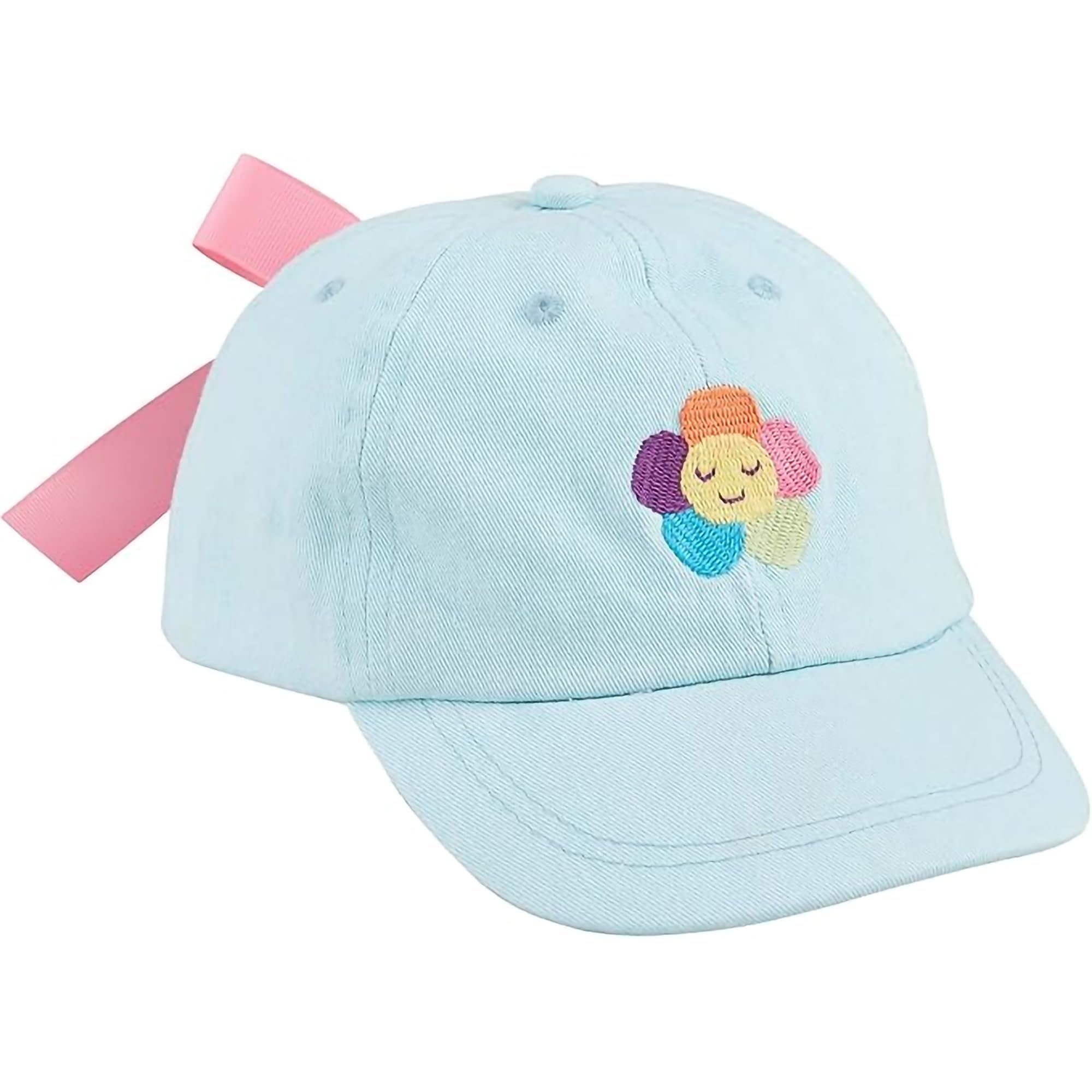 Gorros infantiles de punto Mud Pie azul con diseño de flor de bebé 5