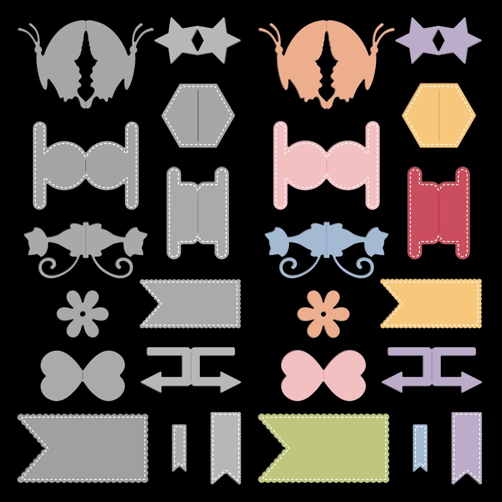 INFUNLY 3pcs/Set Hexagon Frame Die Cuts