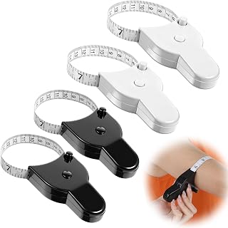 JJUNW 4 Pcs Body Measuring Tape, 60 Inch Perfect Body Tape Measure with Locking Mechanism & Push Button Automatic Body-Measurement Tapes for Fitness & Tailoring(White Black)