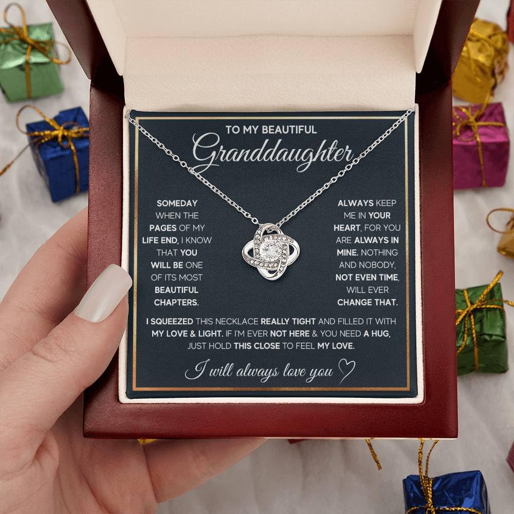 To My Granddaughter from Grandma | Birthday, Graduation, Christmas Jewelry Gift from Grandparents | Charm Necklace with Message Card and Gift Box