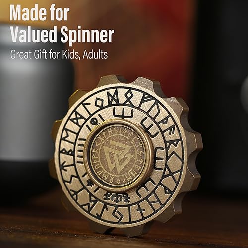 Miniatura 9 de FREELOVE Viking Pirate Fidget Spinners para adultos, de metal pesado, rodamiento premium, giro largo silencioso, diseño de chismes pequeños, acero