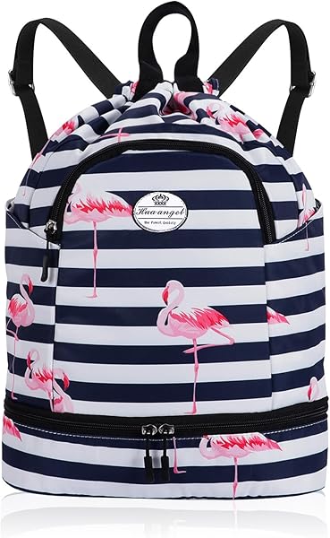 HUA ANGEL Sac à Dos avec Cordon Femme Ultra Léger Sacs a Dos de Sport Homme Avec Compartiment Chaussures pour Voyage Weekend Gym Basket Football Pickleball Piscine Plage