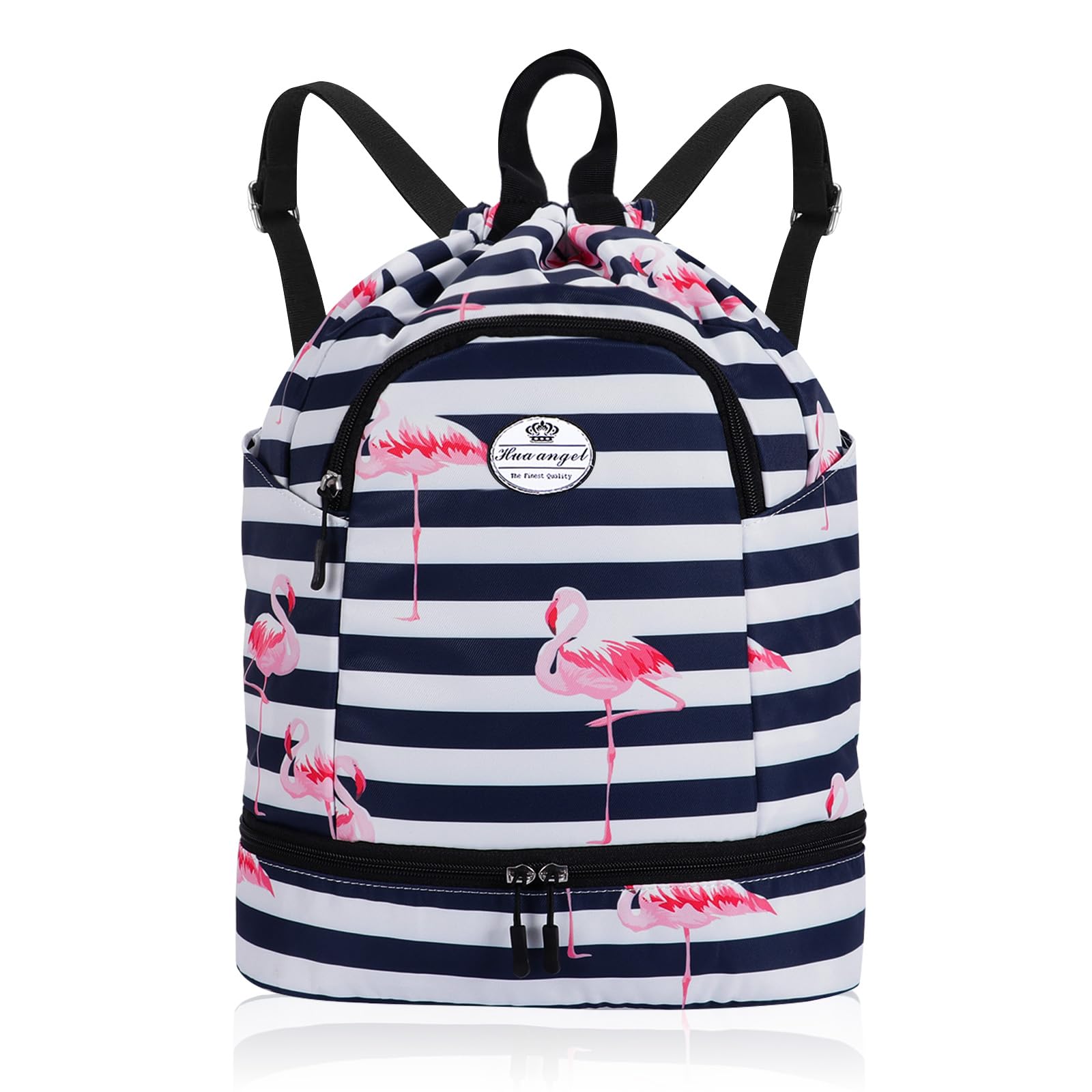 HUA ANGEL Sac à Dos avec Cordon Femme Ultra Léger Sacs a Dos de Sport Homme Avec Compartiment Chaussures pour Voyage Weekend Gym Basket Football Pickleball Piscine Plage - 1