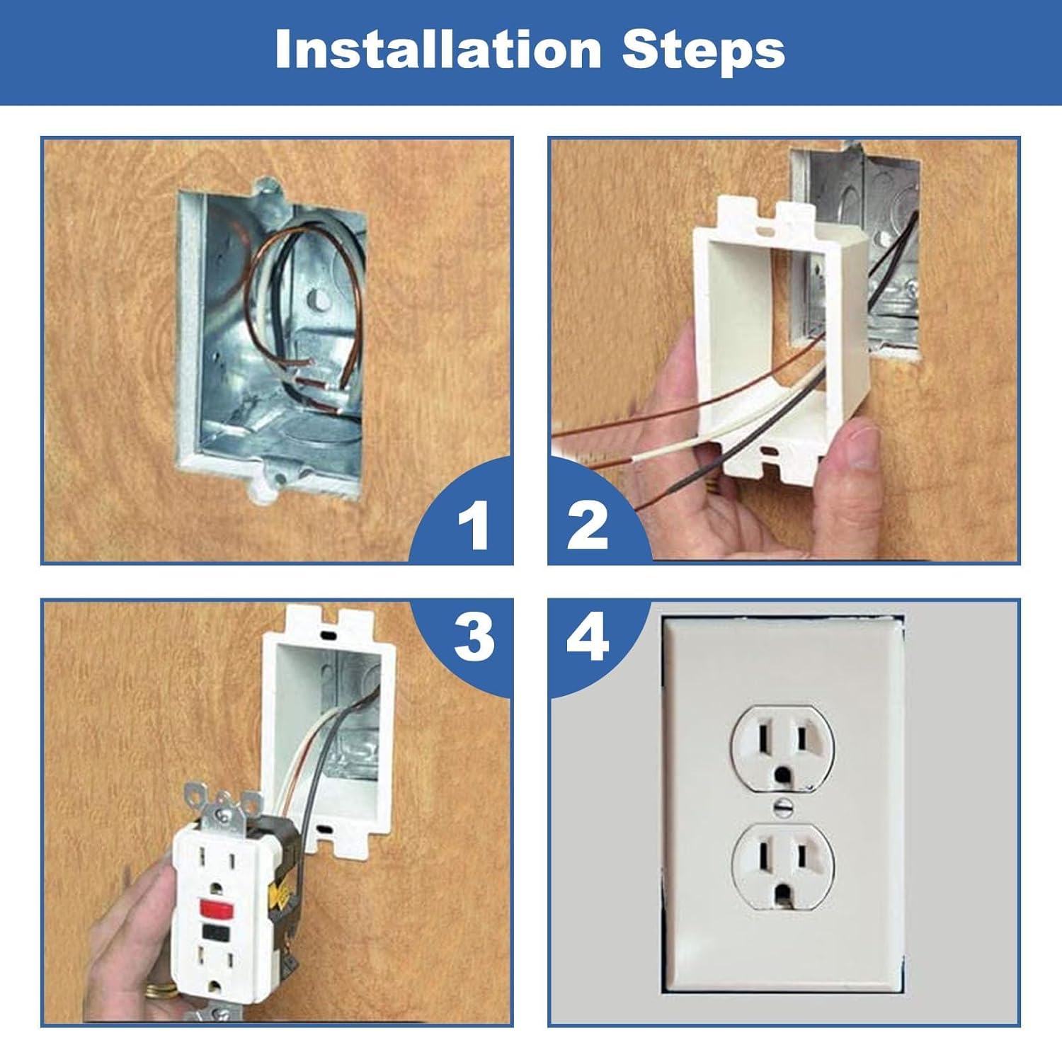 Alrens 30PCS BE1-2 Electrical Outlet Box Extenders with 60 Screws, 1-Gang Box Extender, Single Gang Box Extender 1 Gang Power Switch Receptacles Accessories - Image 5