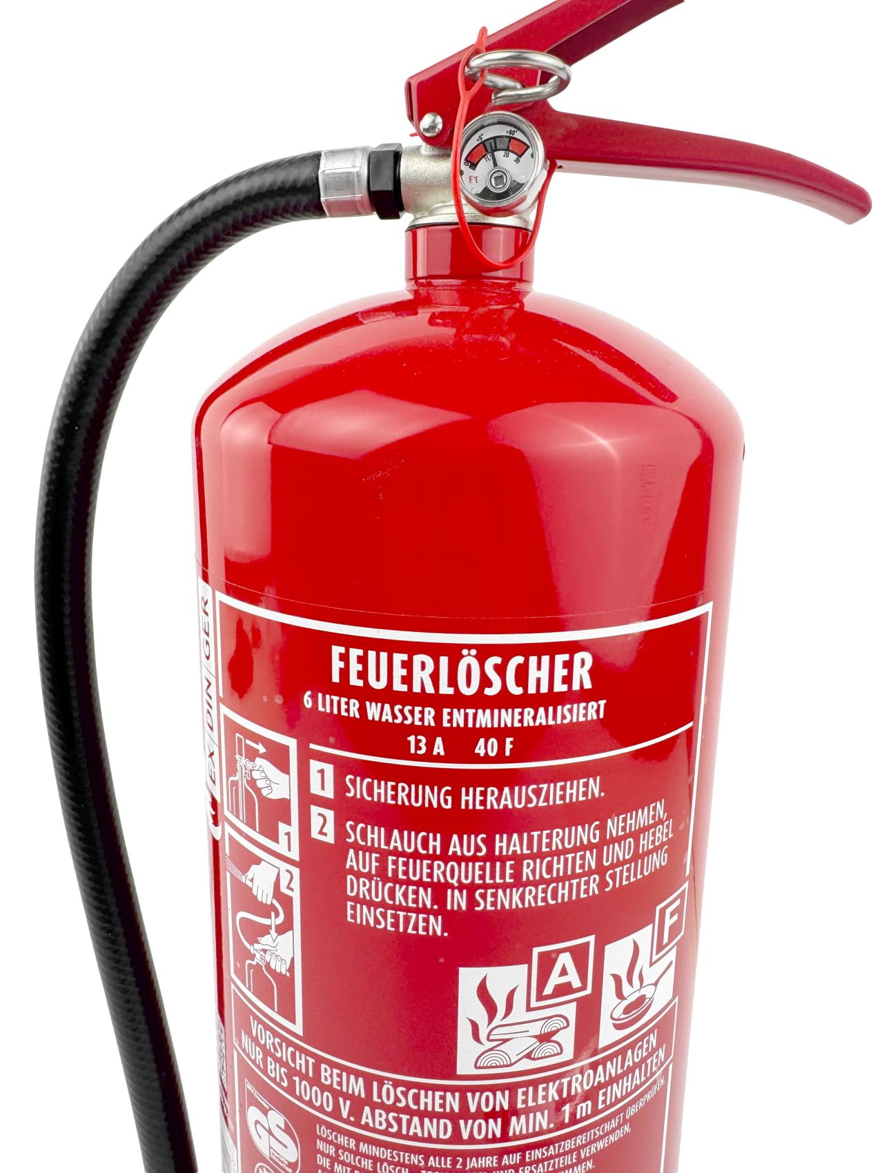 AF 6l Wassernebel-Feuerlöscher auch Fettbrände 4 Löscheinheiten (Dauerdrucklöscher GWM-6X aktueller Instandhaltungsnachweis)