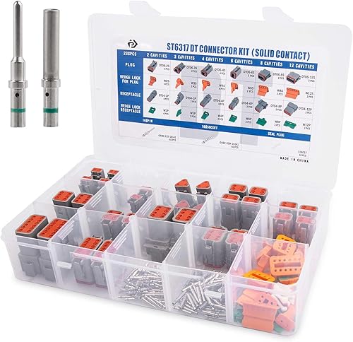 Miniatura 11 de JRready ST6462 Deutsch DTP Kit de conectores - Conector DTP 2 4 pines 12-16AWG Contactos sólidos tamaño 12, herramienta de crimpado Deutsch,