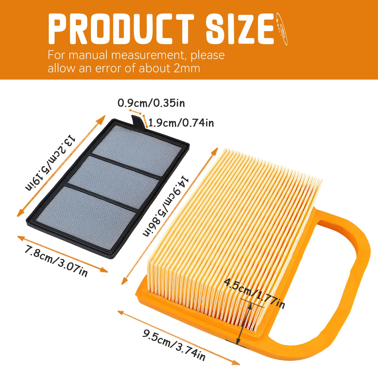 Filtre à Air + Préfiltre SOLLON Pour Scie à Béton Stihl TS410, TS420, TS410Z, TS420Z - Remplacement 4238141