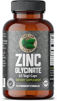 Pure Lab Vitamins Zinc Glycinate 60 Vegi-caps