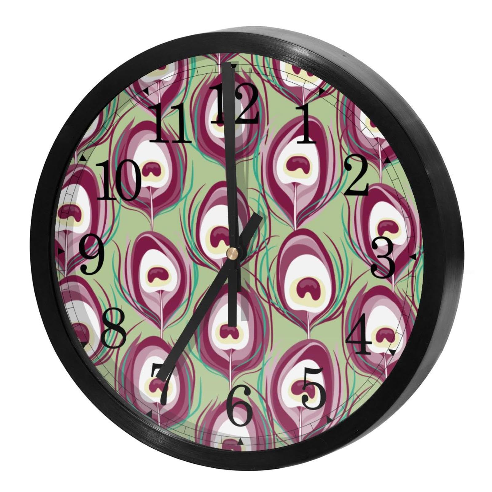 Horloge murale motif paon fuchsia contre les bruits pour retrouver le sommeil