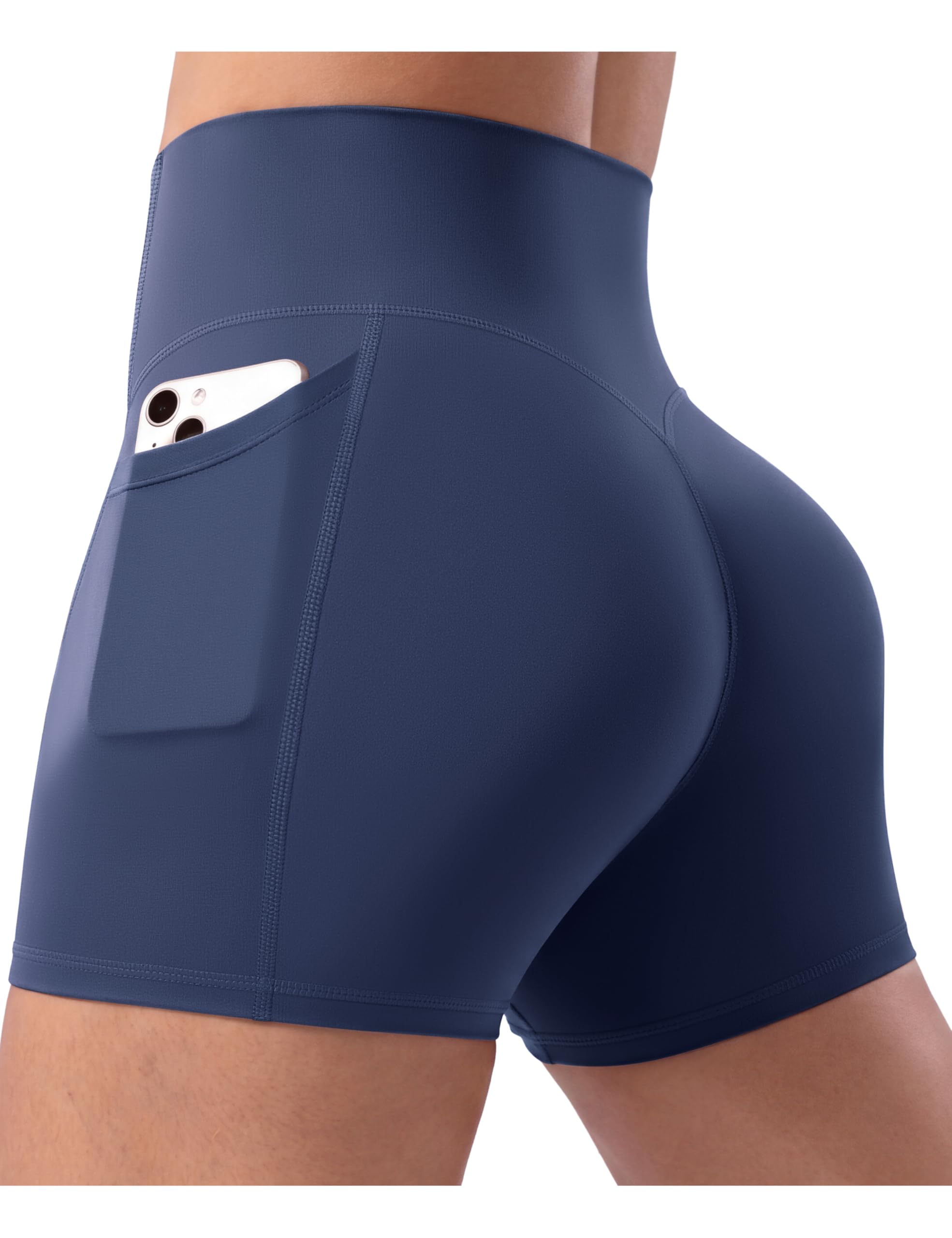 POSHDIVAH Women's Creamluxe Yoga Shorts with Pockets - 2.5"/4"/6"/8"/10" High Waisted Workout Volleyball Running Shorts