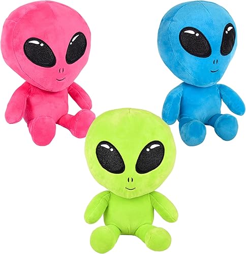 Forest & Twelfth Peluche de alienígena de 7 pulgadas, adorable juego de 3 peluches de criaturas espaciales para niños, recuerdo de fiesta, Forest & Twelfth Peluche de alienígena de 7 pulgadas, adorable juego de 3 peluches de criaturas espaciales para niños, recuerdo de fiesta,
