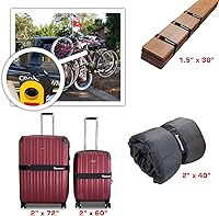 Vista 5 de Correas de cincha prémium de 2 x 20 pulgadas con anillo de metal de acero inoxidable (hebilla), gancho y bucle reutilizables y duraderos, correas