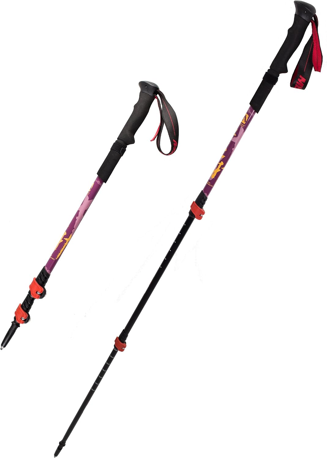 MBC CollapsibleTrekking Pole 66% Carbon Fiber Lightweight Aluminum Hiking Walking Camping Stick with Quick Lock System for Outdoor Sports