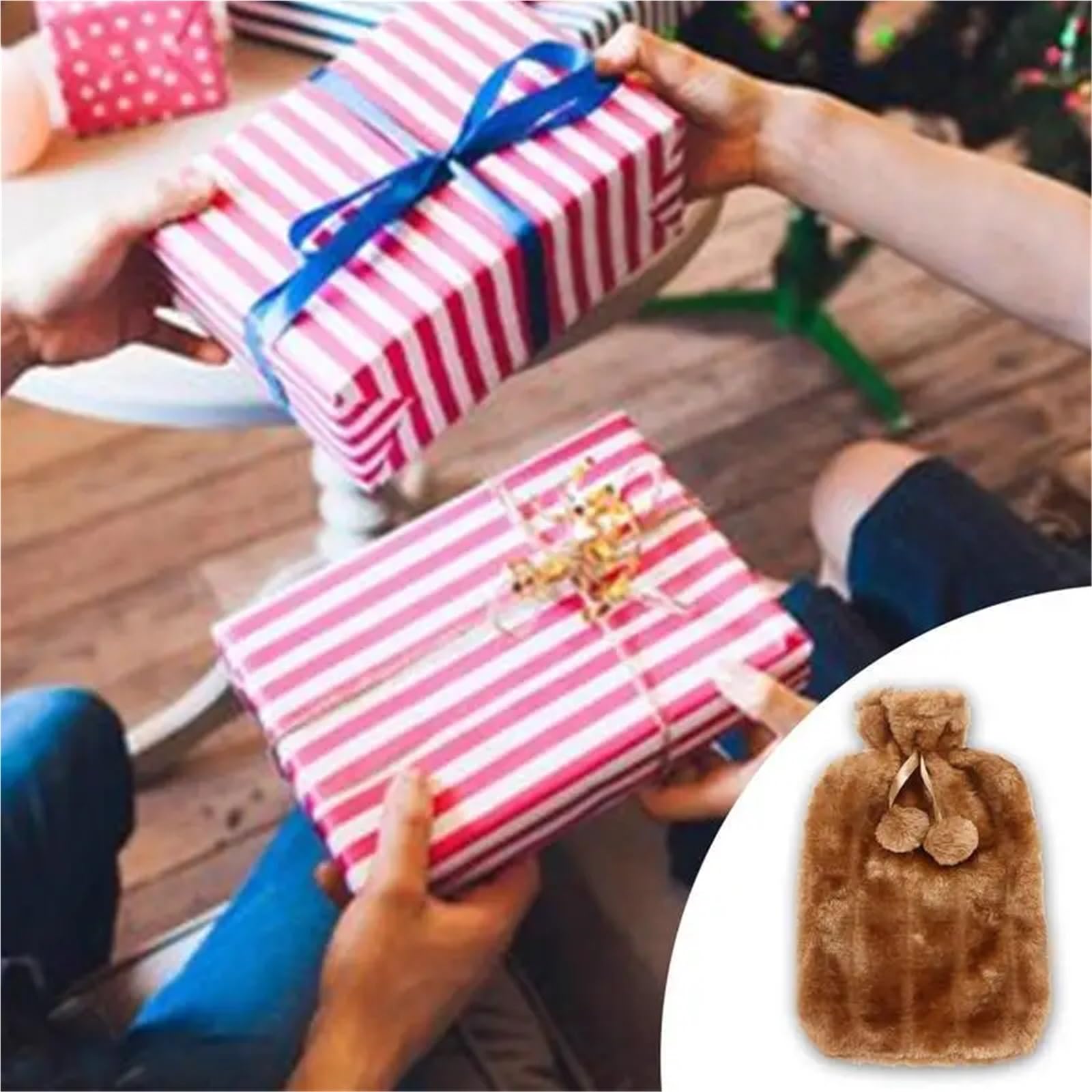 Bolsa De Agua Caliente 2PCS Warm Water Bag Cloth Cover Soft Simulation Plush Cute Hot Water Bottle Cover Hot Water Bag Insulated Cover para Cuello(Yellow)