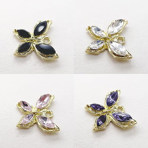 Miniatura 10 de Dijes de corazón de un solo cristal, aleación chapada en oro, para hacer joyas, manualidades, pulsera, collar, aretes