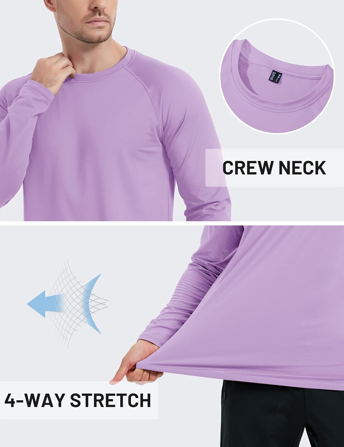 TACVASEN Men's Thermal Shirt Long Sleeve Fleece Lined Base Layer Lightweight Athletic Undershirt Winter Tops Workout - Image 5