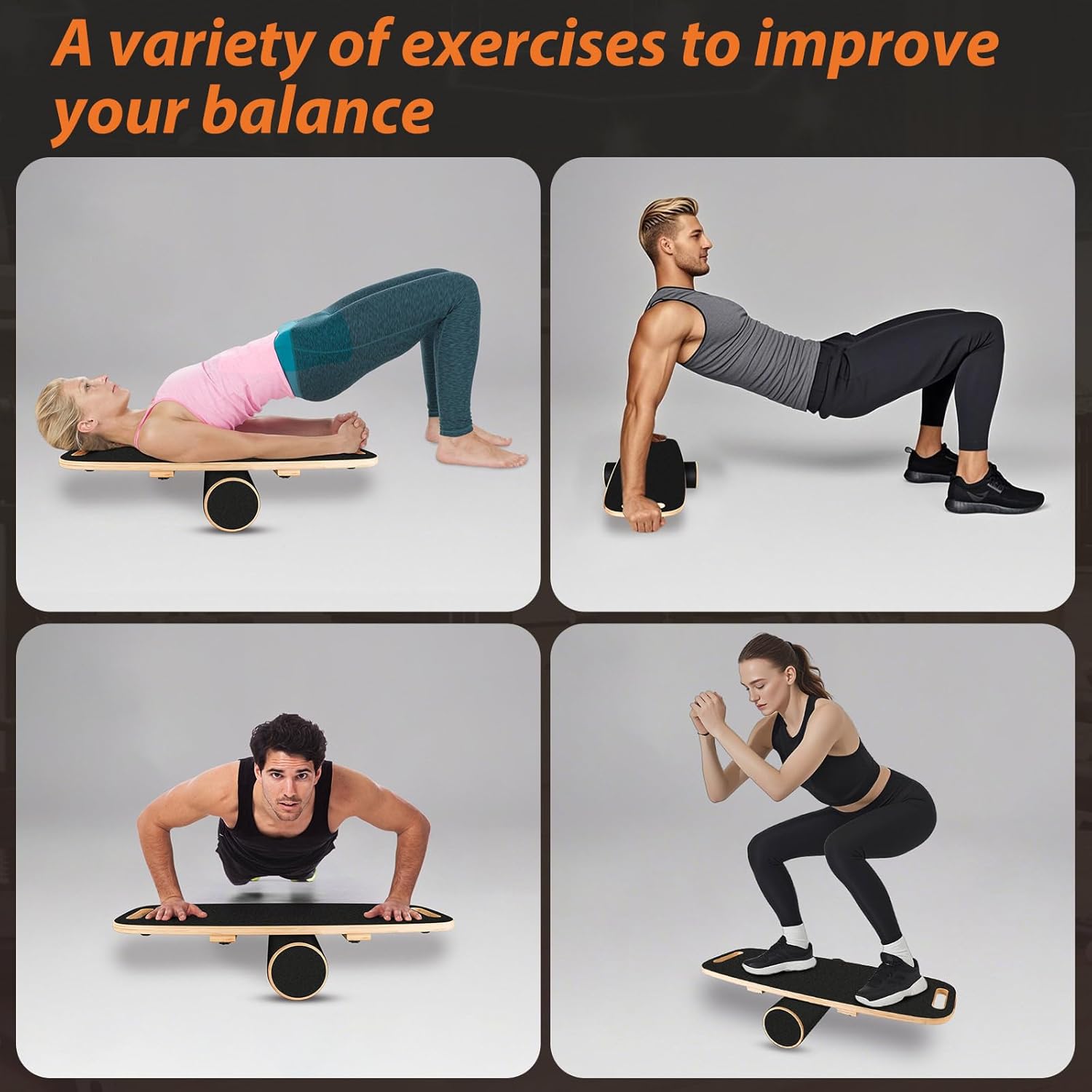 Balance Board for Adults | Wobble Board with Adjustable Stoppers - 3 Different Distance Options | Wooden Balance Boards for Improve Balance, Surf Trainer & Physical Therapy - Image 7