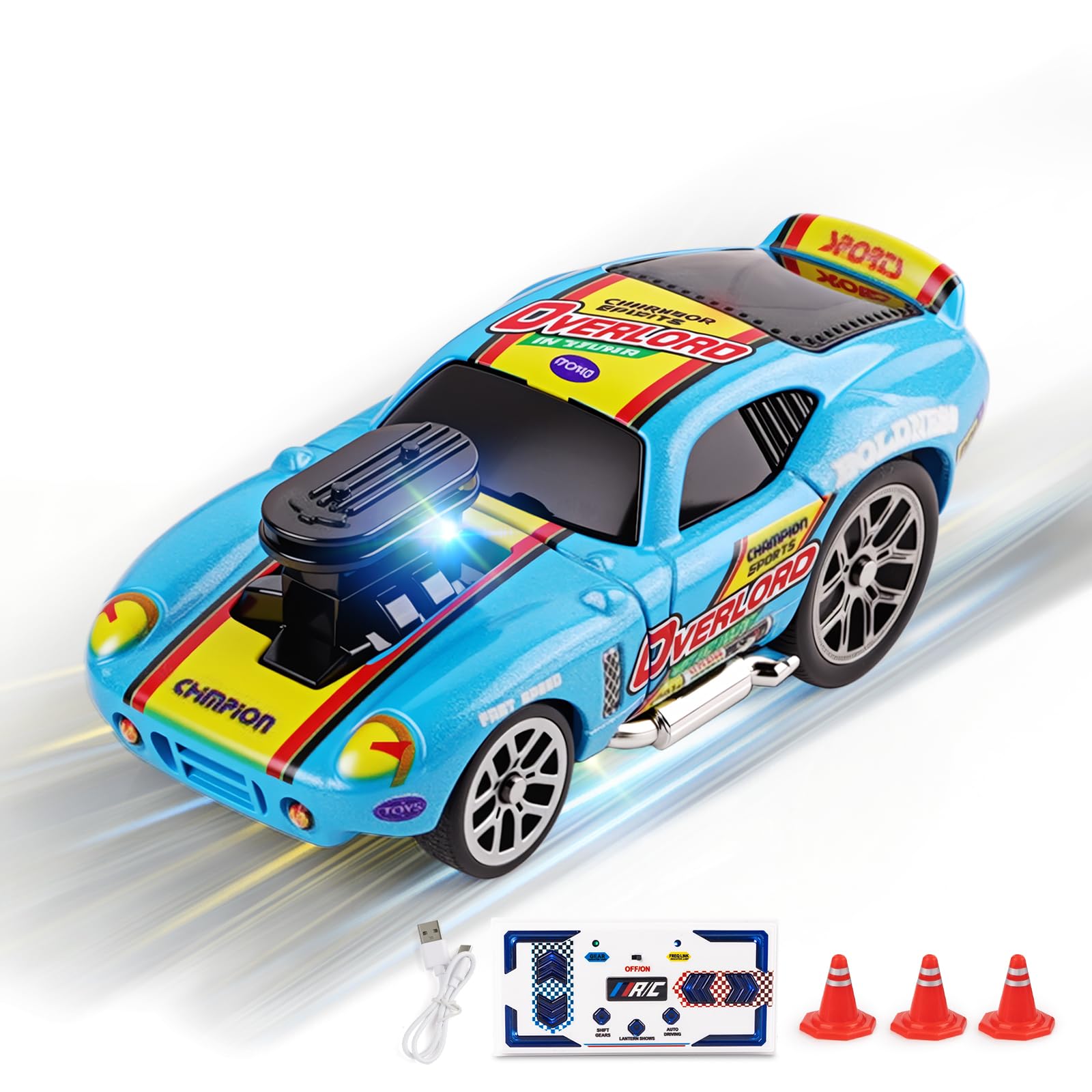 funnykid Mini Drift RC Cars, Remote Control Cars Gift Set Toys for 3 4 5 6 7 8 9 10 Year Old Boys, Alloy Body, 3 Speed
