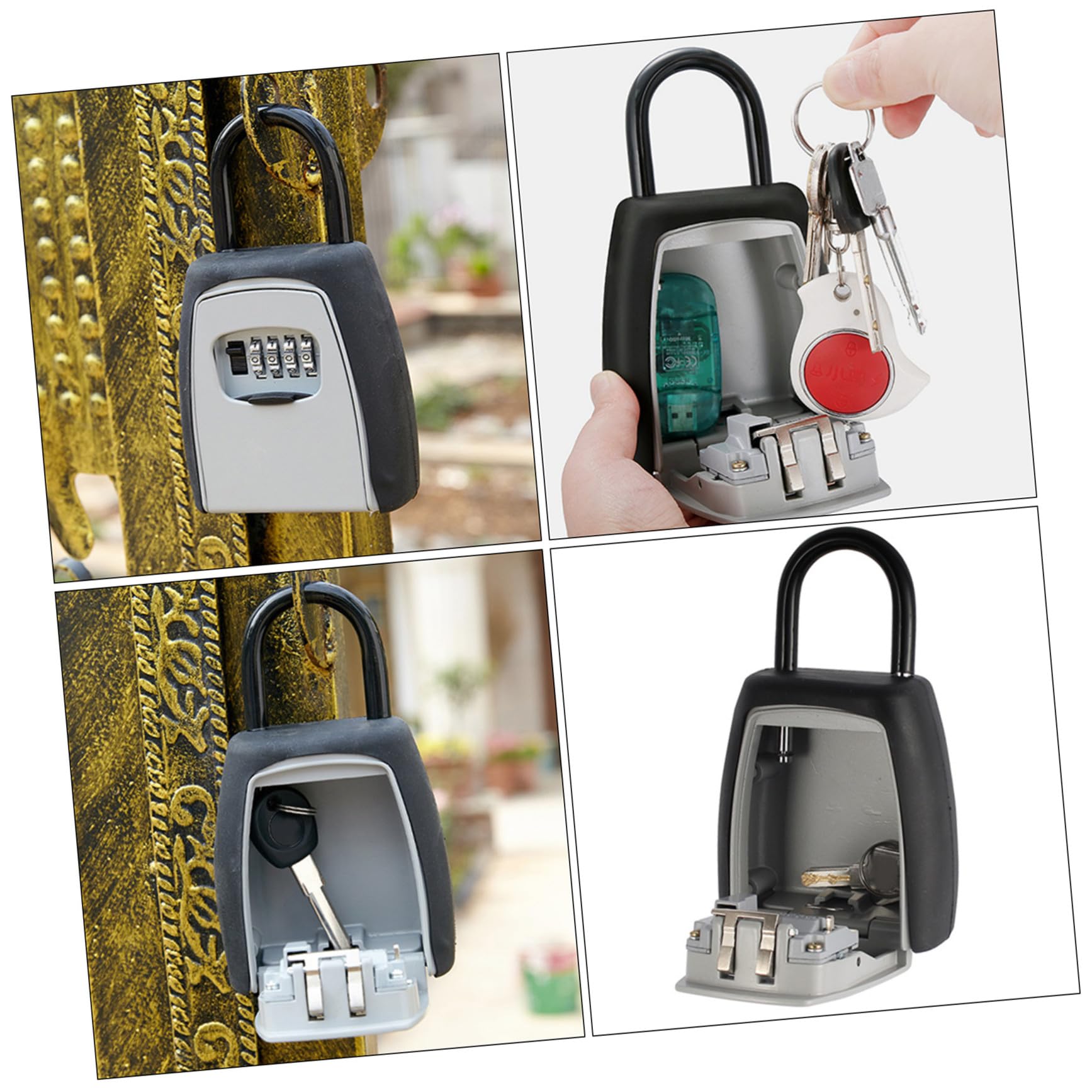 Housoutil Scatola Portachiavi Muro con Combinazione Scatola per Chiavi e Antiruggine Facile Installazione per Casa e Ufficio