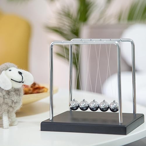 Miniatura 2 de Newtons Cradle - Bolas de equilibrio con base negra, adorno de escritorio para oficina en casa