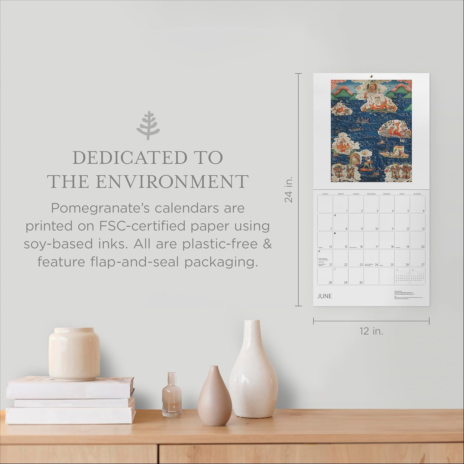 Wall Calendar 2026, Enlightenment: Buddhist Paintings Art, 12 Months, Large Grid Design Featuring 12 Artworks - Image 2