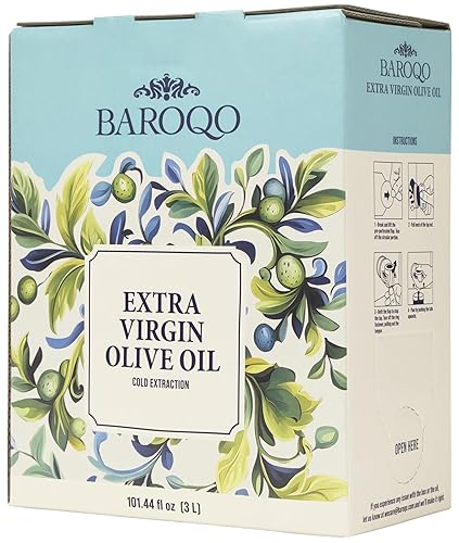 Miniatura 4 de Baroqo Aceite de oliva mediterráneo, aceite de oliva virgen extra de 3 litros, bolsa en caja, aceite de oliva virgen extra prensado en frío a granel
