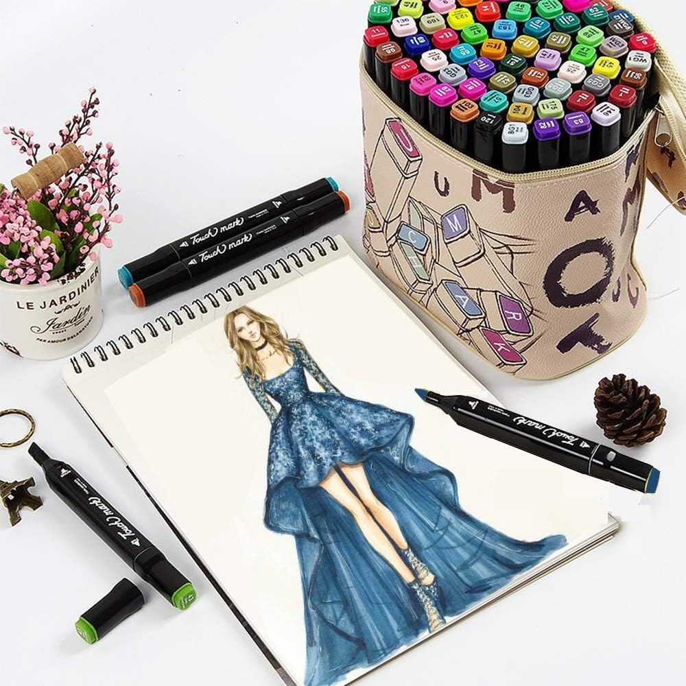 30 Colours Graphic Drawing Painting Alcohol Dual Tip Art Marker Pens, Extra Gift With Colourless Blender Marker,Highlighting Underlining Pen