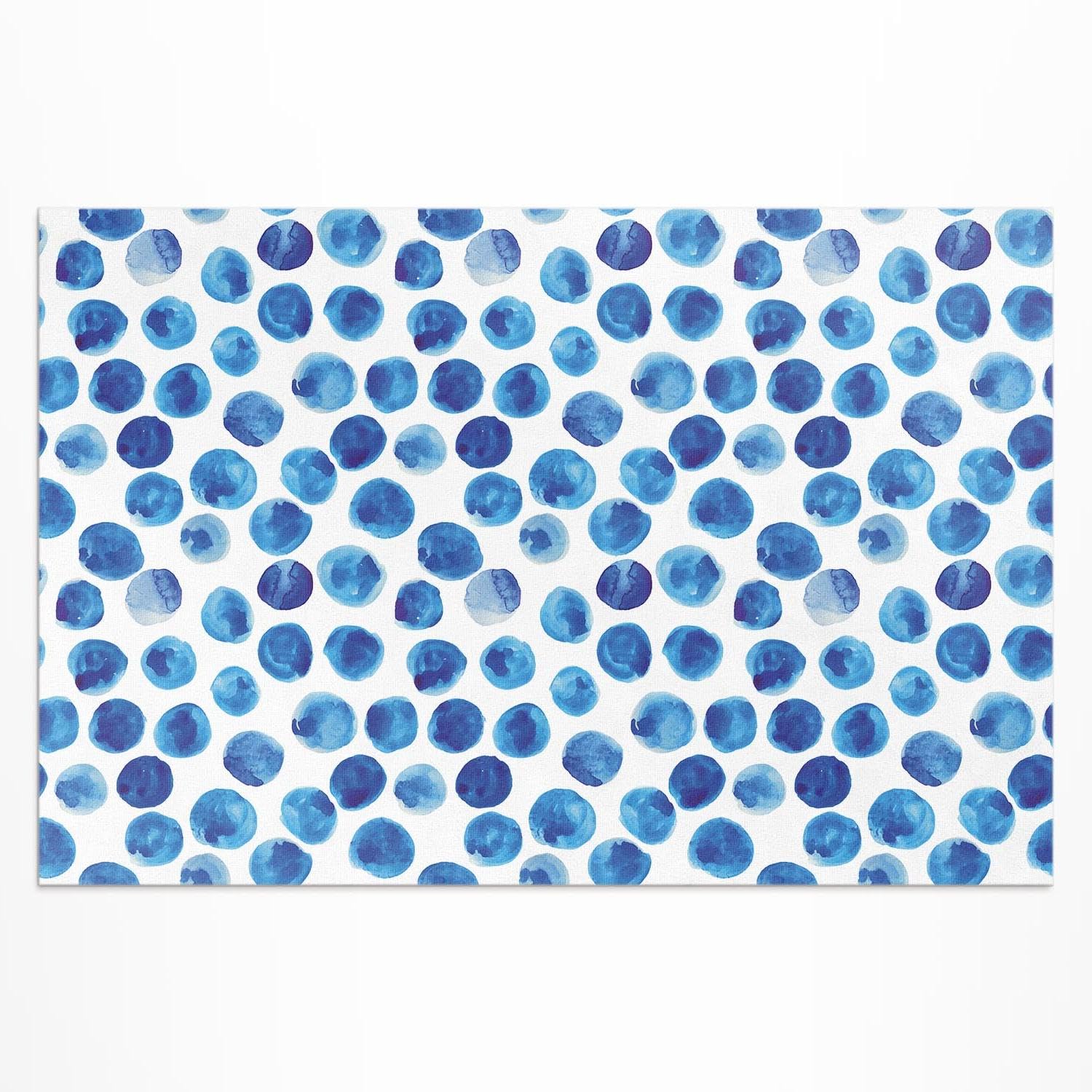 Tapis d'extérieur 120x180 cm en PVC imperméable à motif points aquarelle pour terrasse et balcon