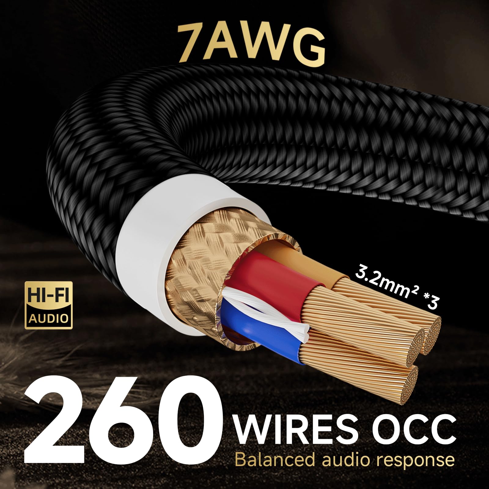 TODN HiFi OCC Netzkabel C15 1,5 m Kaltgerätekabel mit EU Schuko & IEC Plugs | 3×3,2 mm² Leiter, OFC Geflechtschirm, 24K Goldkontakte, Baumwollmantel & Kupfergehäuse für Verstärker und Audioanlagen