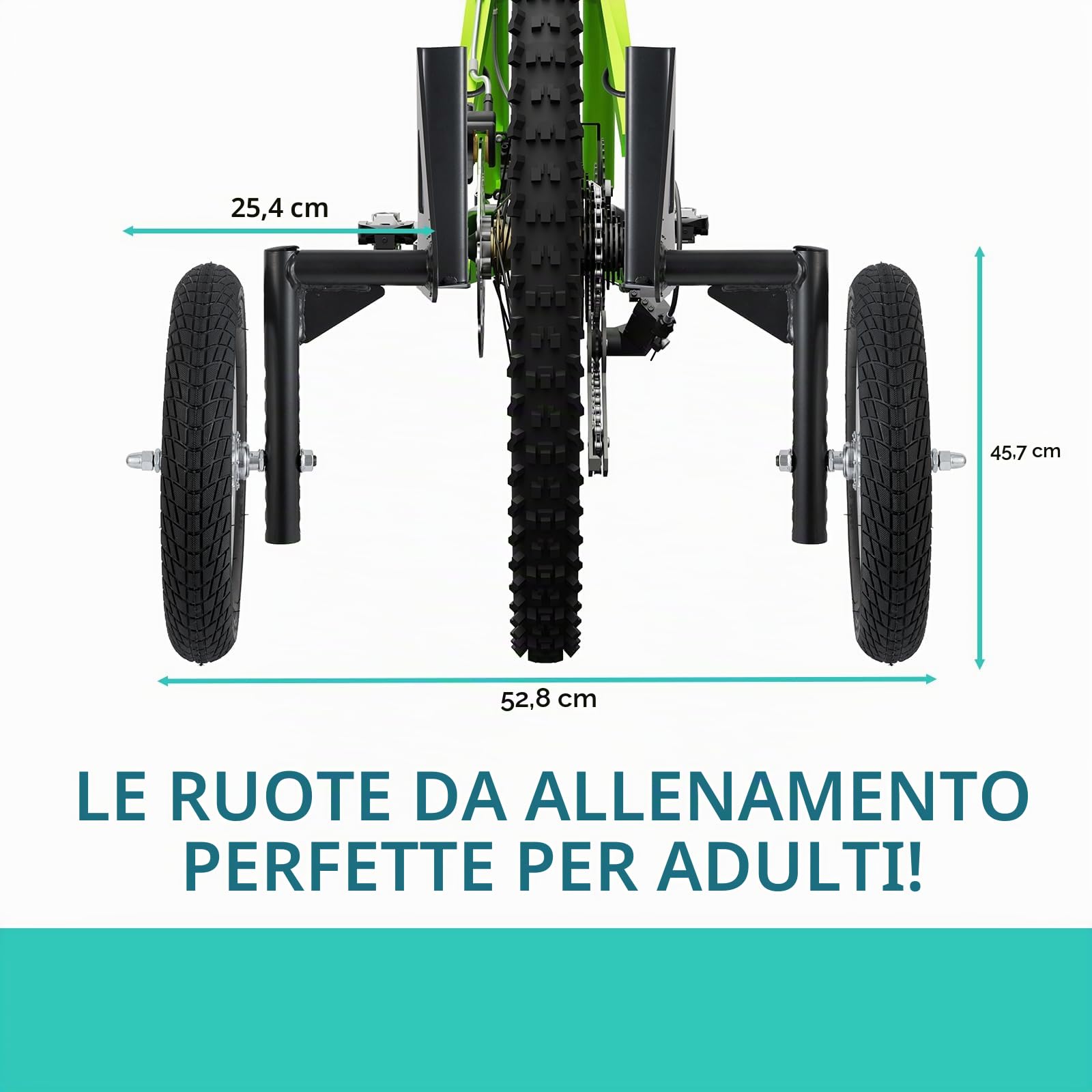 Moshay Rotelle stabilizzatrici regolabili per bici da adulto, adatte per bici da 61 cm a 73,7 cm, qualità resistente