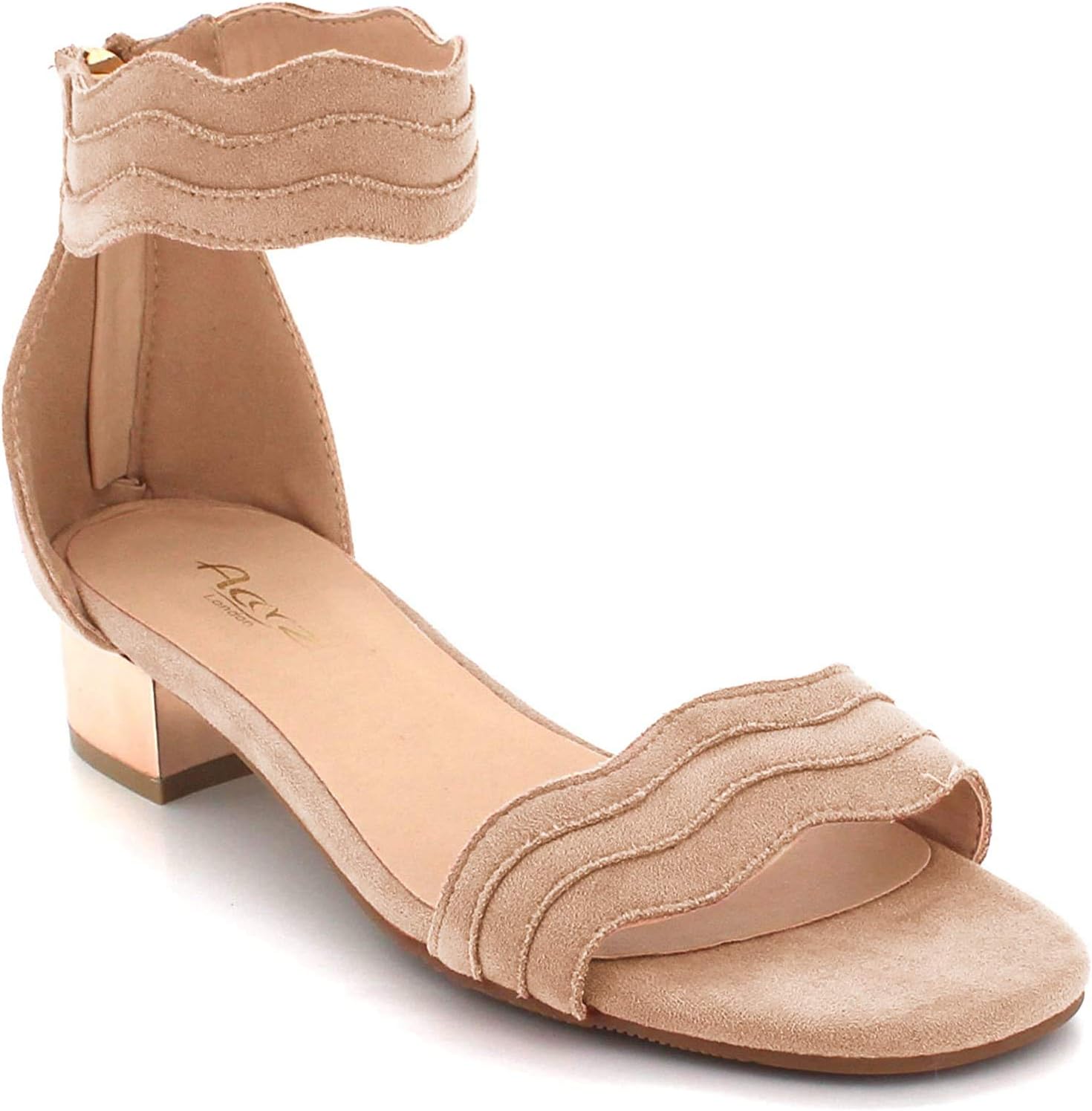 Women Sandals Ladies Shoes Casual Open Toe Zip Fastening Comfort Low Block Heel Size 3-8