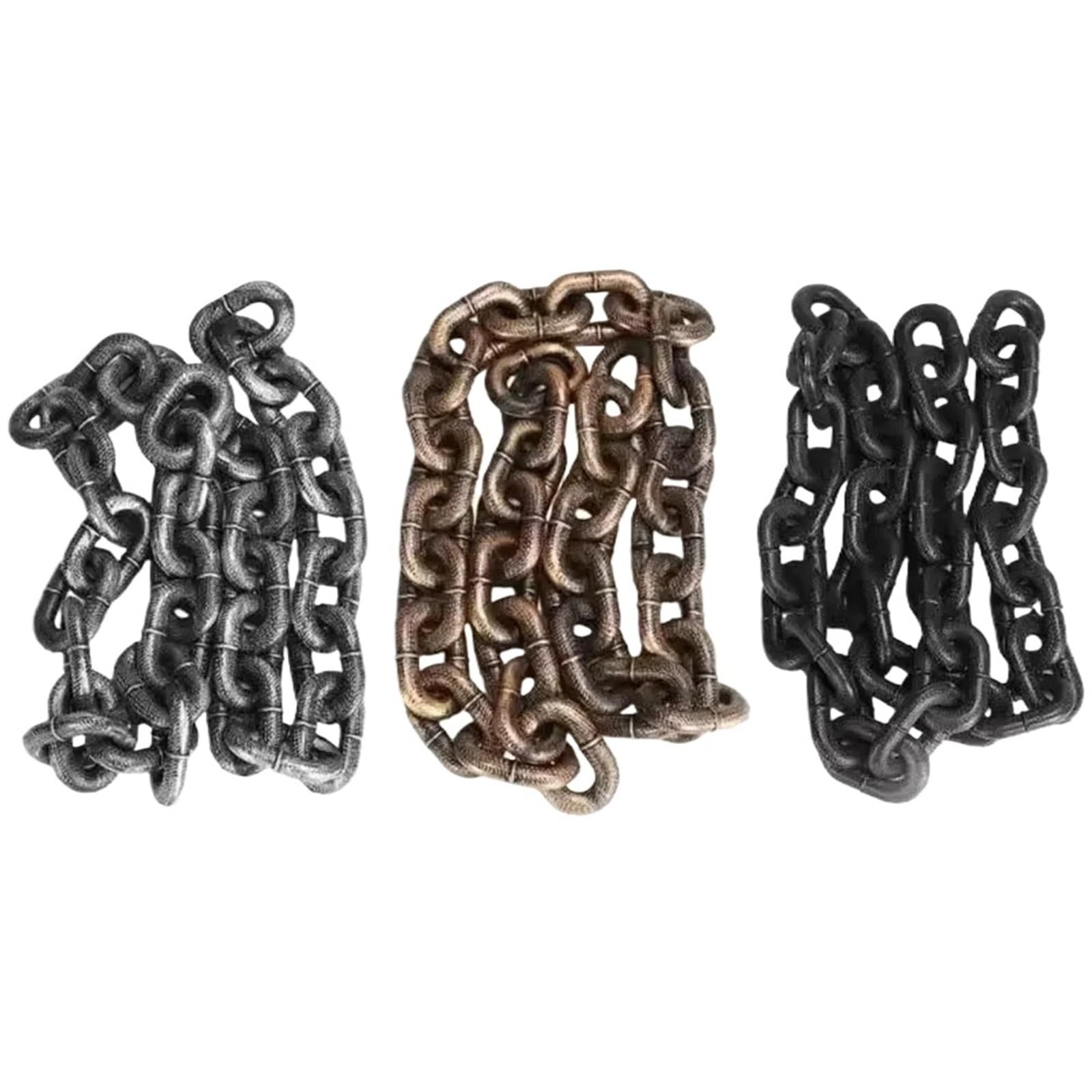 Cadena de plástico grande y ligera para perros, hierro de imitación para perros pequeños y gatos, accesorios divertidos para mascotas (negro L, 150 cm)