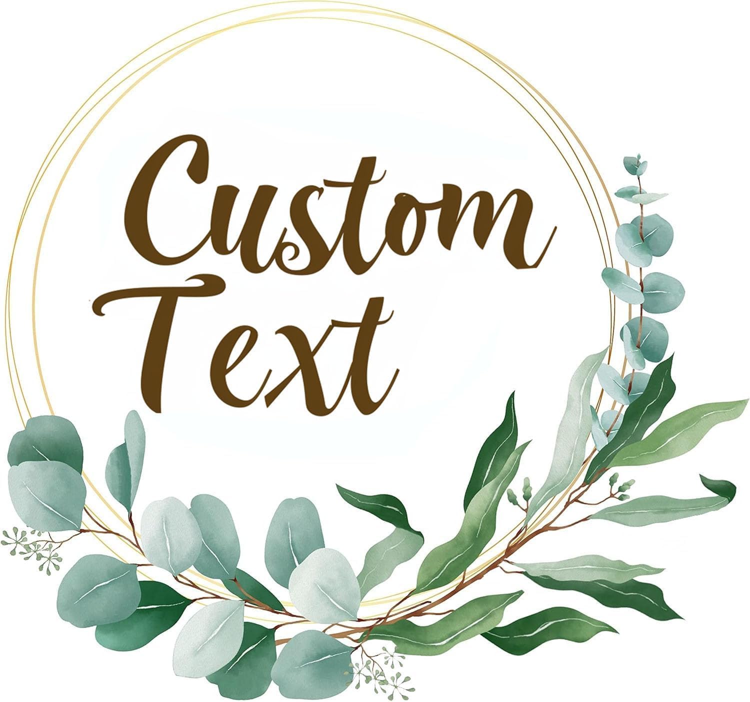 Custom Logo Stickers - Design Your Own Personalized Labels with Text, Image, & Photo - Waterproof, UV Protected, Fade & Heat Cold Resistant - Pack of 100 (Wreath 5, 89mm) — image 1