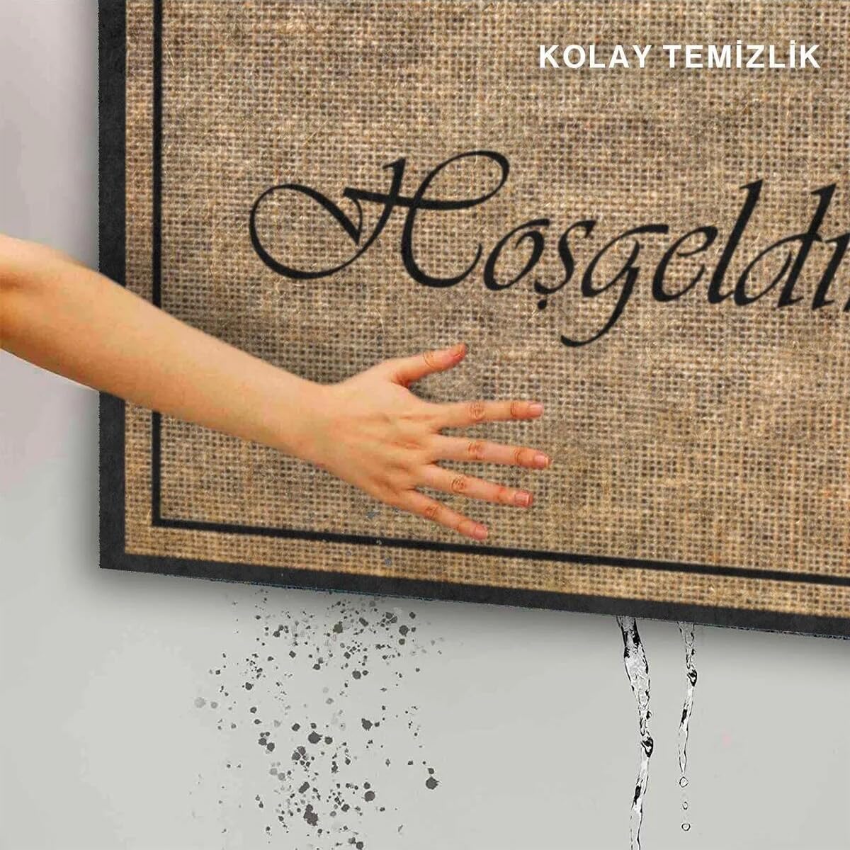 Monnhein Kapı Önü Paspası - Modern ve Şık Kapı Paspası | Ev, Ofis ve Dış Mekân Kullanımı İçin (Hoşgeldiniz Hasır) 45x65