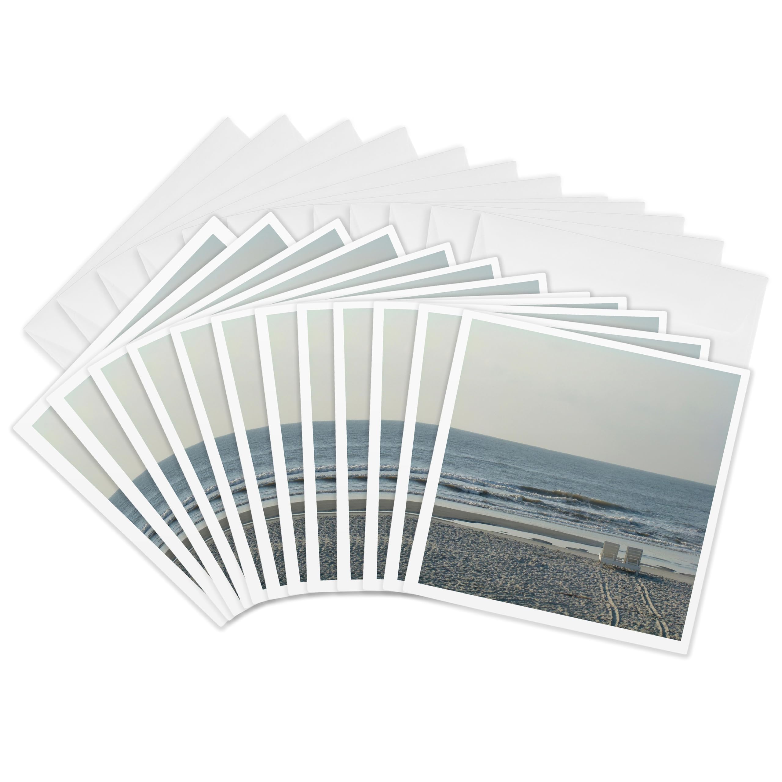 3dRose gc_23244_2 6 x 6-Inch "Relaxing on Beach" Greeting Card (Pack of 12)
