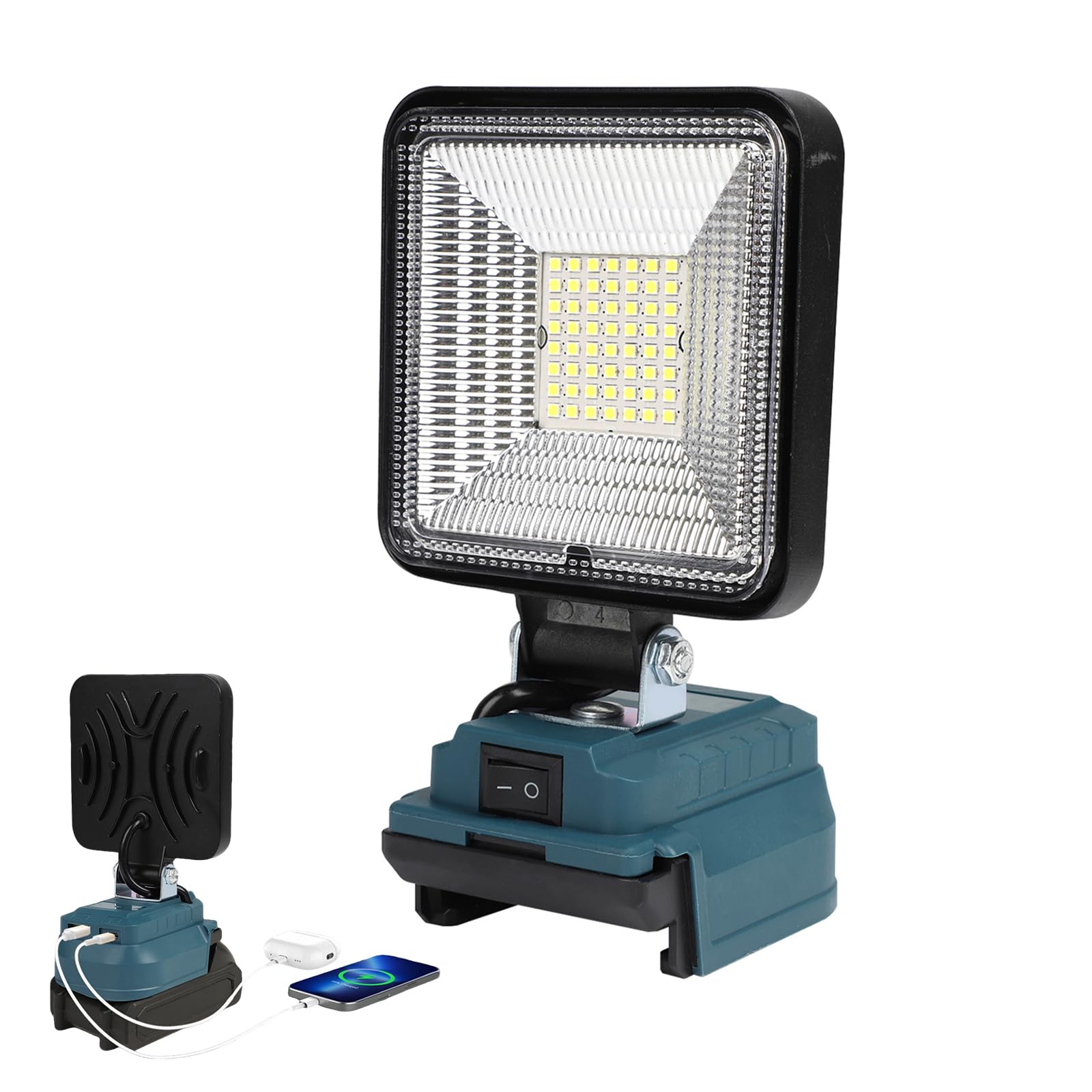 Lampka akumulatorowa do akumulatorów Bosch 21 V, 50 W, 4000 lm, latarka LED, latarka budowlana, przenośna, z typem C i portem ładowania USB (bez akumulatora)