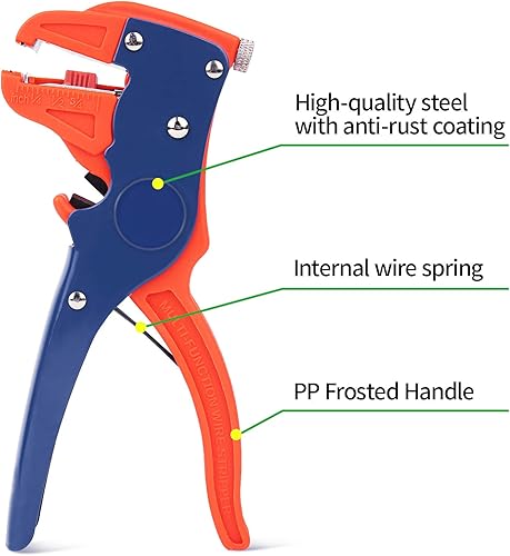 Miniatura 4 de BOENFU Pelacables automático autoajustable con cortadores, tira rápida 2 en 1, pelacables de nariz de águila para reparación electrónica,